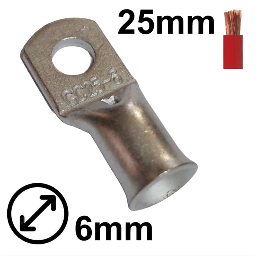 GC25-6.jpg STRAIGHT LUG Ø6mm FOR 25mm² CABLE - Image 1
