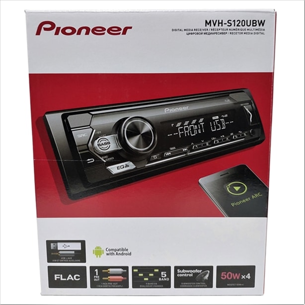 MVHS120UBW.jpg PIONEER CAR STEREO WITH RDS TUNER AND USB {WHITE ILLUMINATION} - Image 1